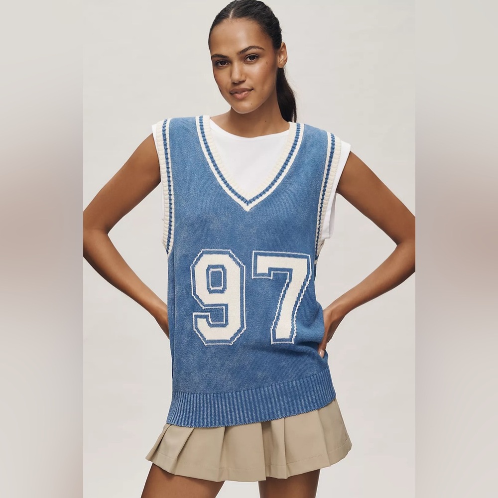 Anthropologie | PILCRO SPORTY SLEEVELESS TWOFER SWEATER | NWT | Medium